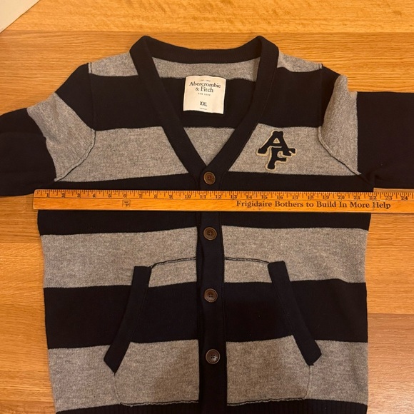 Abercrombie and Fitch Vintage Y2K Style Striped Button Cardigan Size XXL Preppy - Picture 7 of 9